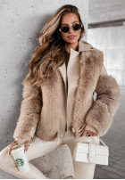 Skórzana Jacke z futerkiem Seasonal Splendor Beige