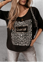 Sweatshirt z nadrukiem J'adore Schwarz