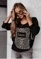 Sweatshirt z nadrukiem J'adore Schwarz