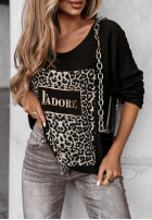 Sweatshirt z nadrukiem J'adore Schwarz