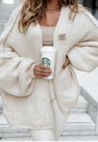 Cardigan oversize Be Gentle And Kind in ecru