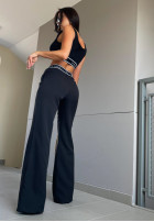 Eleganckie Trousers wide leg Sunshine Elegance in black