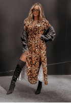 Wzorzysta Kleid Feral Finesse Camel