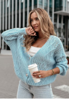 Ozdobnie pleciony Cardigan Secret Heart Himmelblau