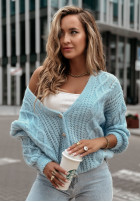 Ozdobnie pleciony Cardigan Secret Heart Himmelblau