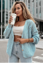 Ozdobnie pleciony Cardigan Secret Heart Himmelblau