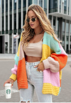 Krótki Cardigan oversize Color Burst żółto-Violett