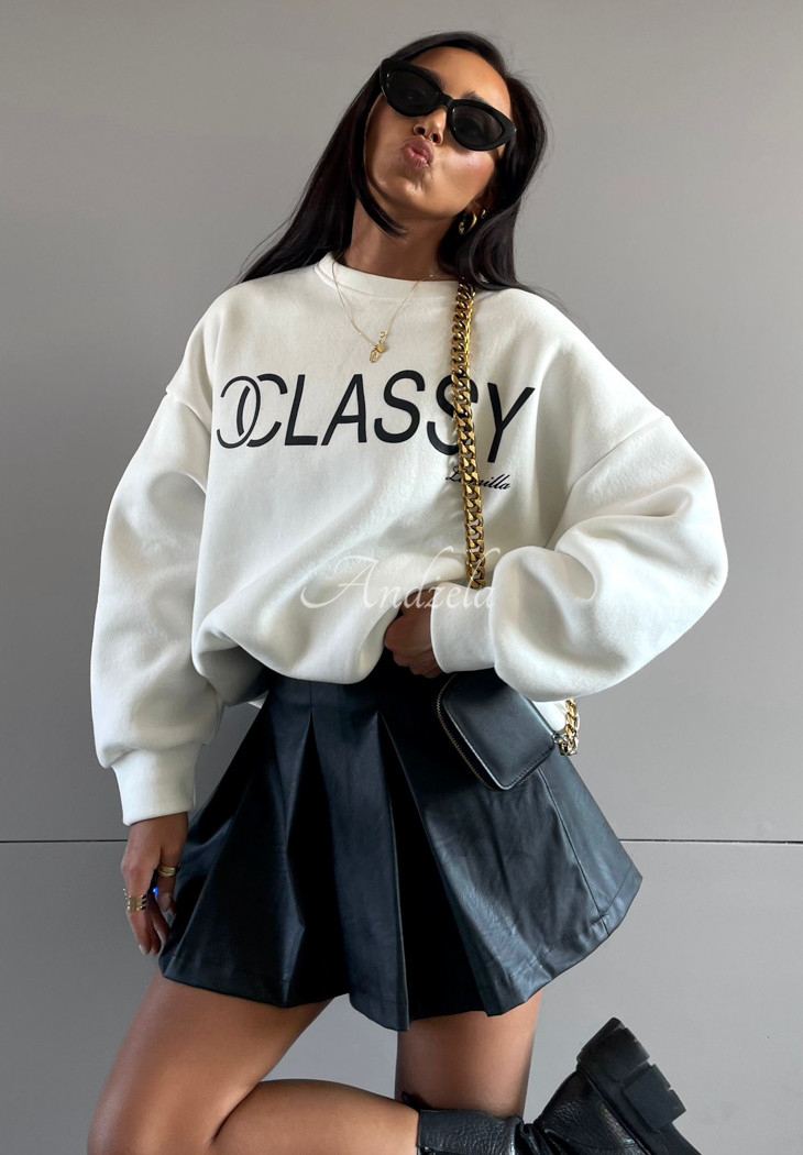 Langes Sweatshirt mit Print La Milla Classy Ecru