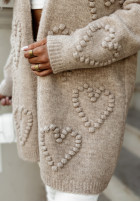 Cardigan w serca Look At The Heart Beige