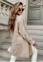 Kardigan w serca Look At The Heart beżowy