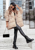 Pikowana Jacke z kapturem Coldest Of Times Beige