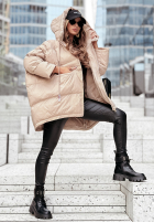 Pikowana Jacke z kapturem Coldest Of Times Beige