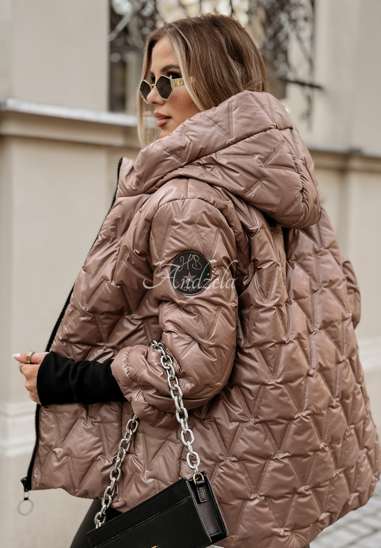 Kurze Steppjacke Quiet Afternoon Camel