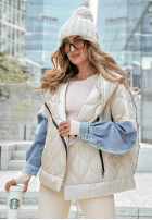 Pikowana Jacke z kapturem Find Shelter Beige