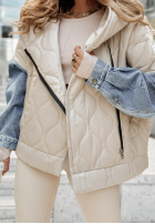 Pikowana Jacke z kapturem Find Shelter Beige