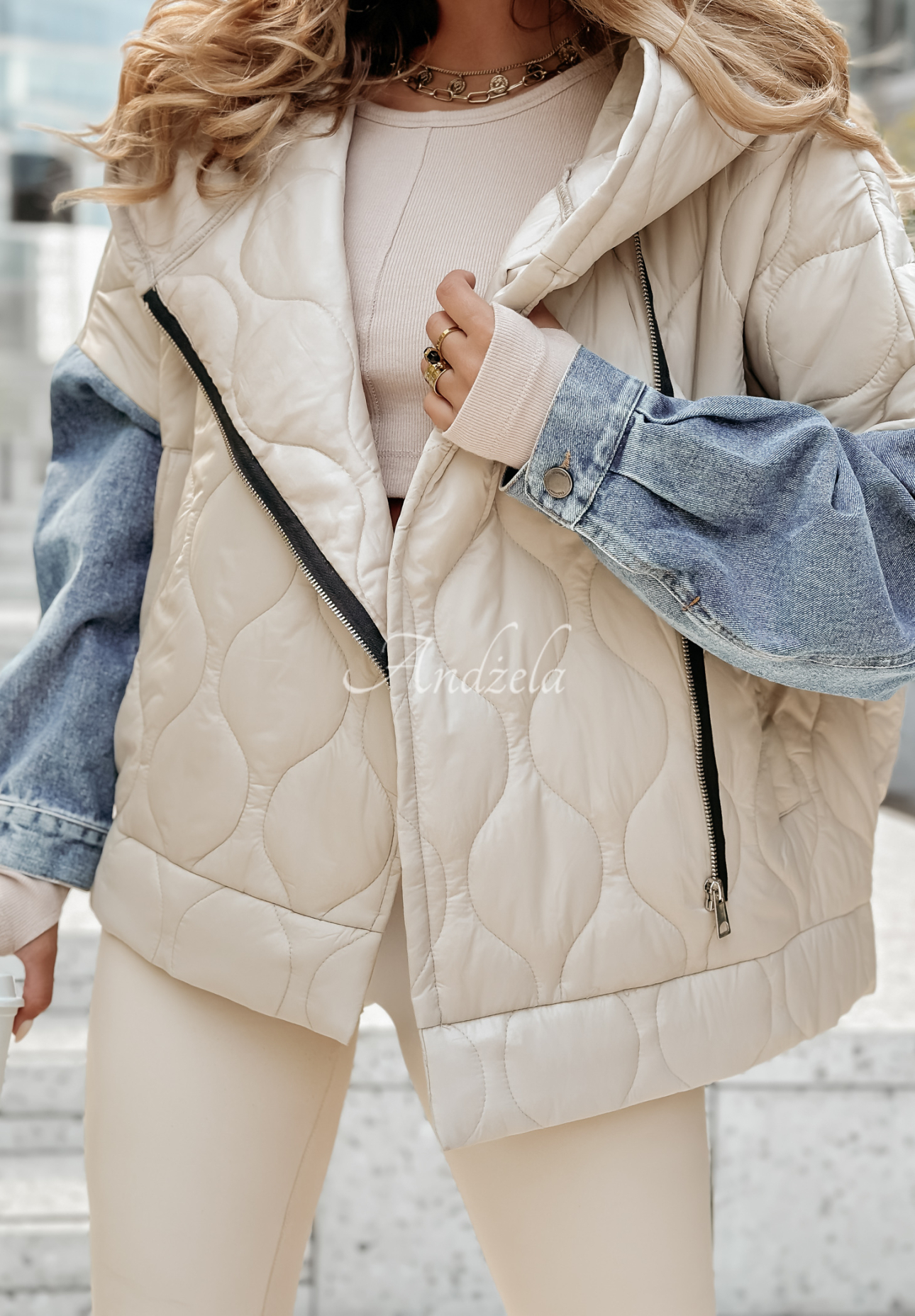 Steppjacke mit Kapuze Beauty Of This Season Beige