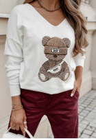 Pullover z misiem Teddy Tangle Ecru