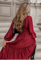 Satynowa Kleid maxi Flowing Fairy burgundowa