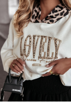 Sweatshirt z napisem Lovely Ecru