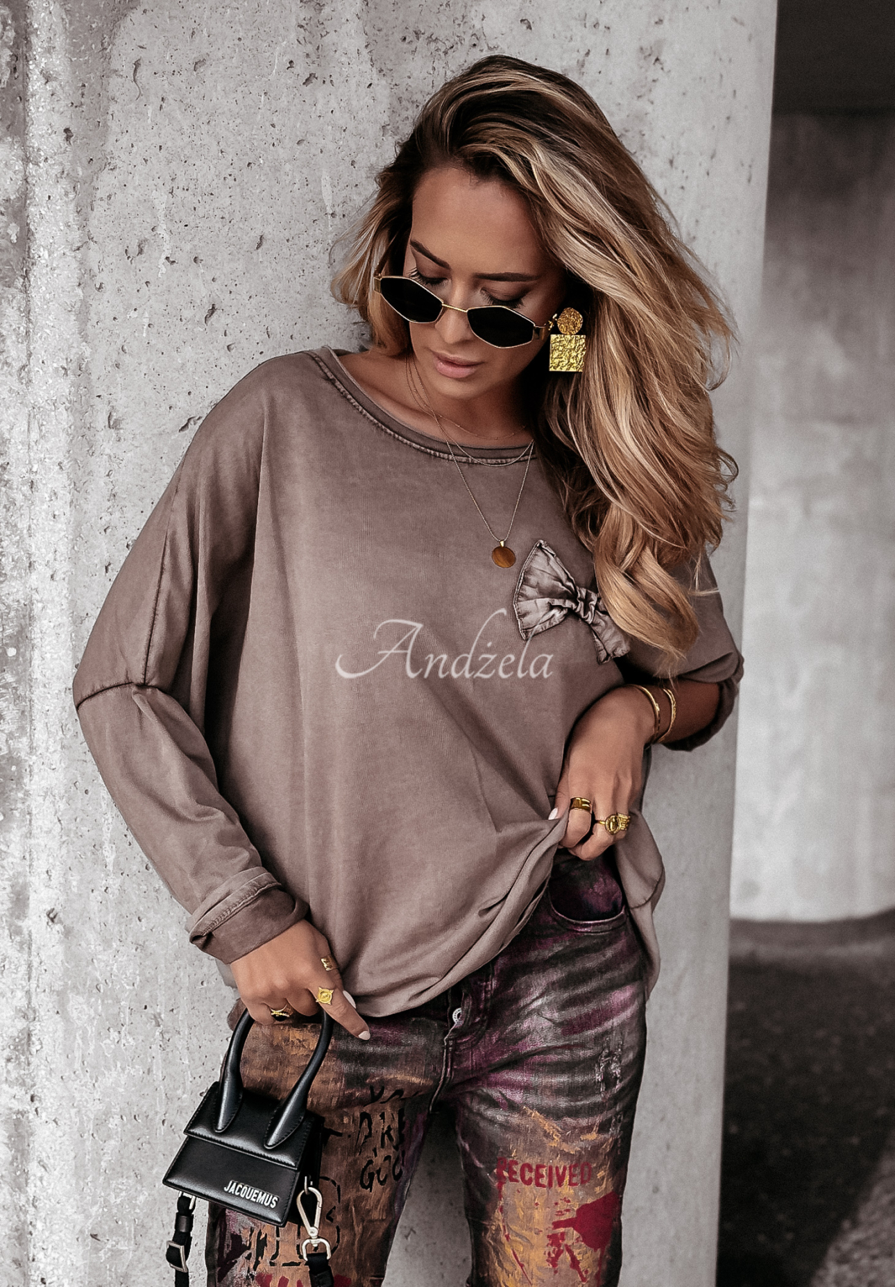 Bluse mit Schleifen Get This One Mokkafarben