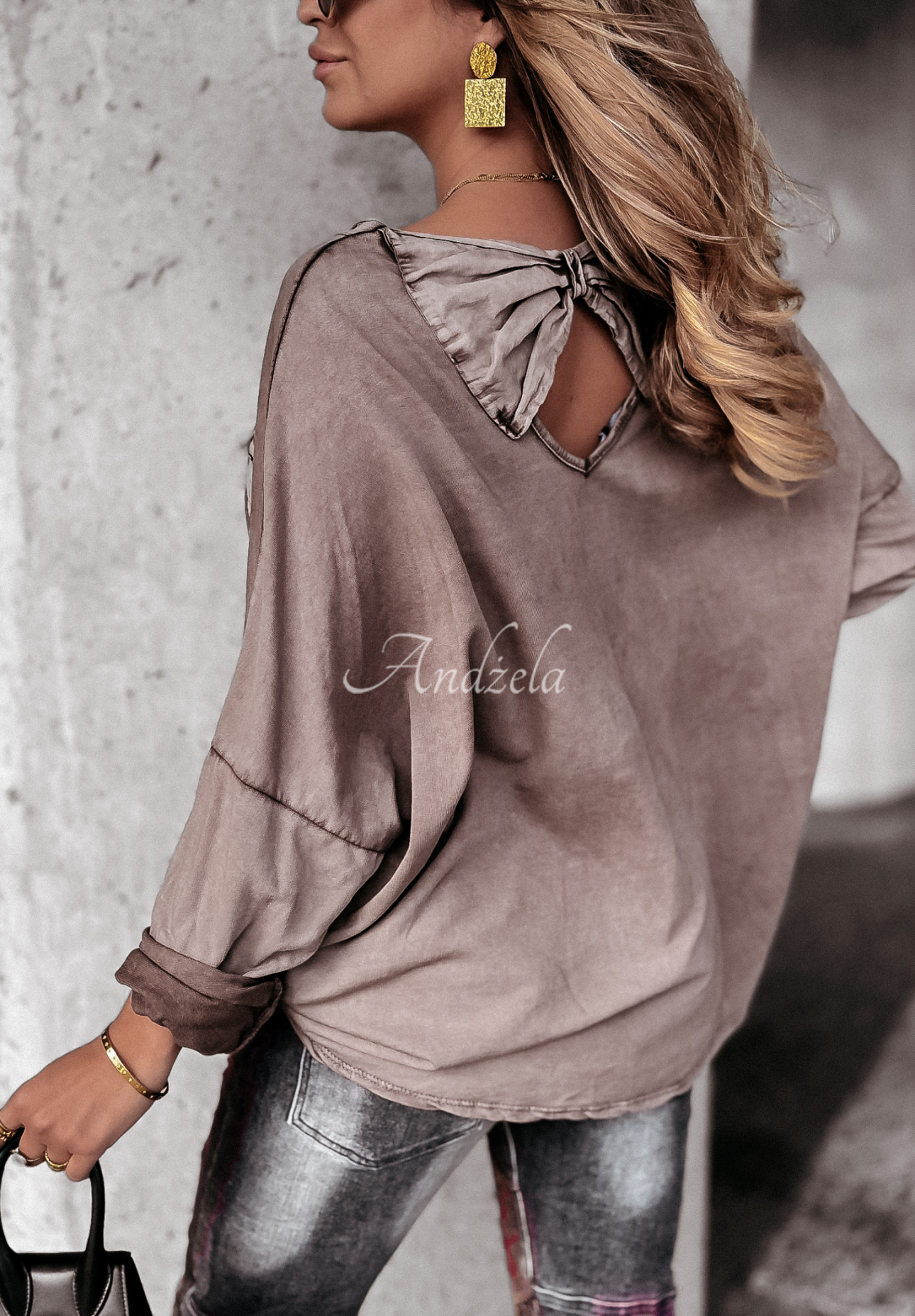 Bluse mit Schleifen Get This One Mokkafarben