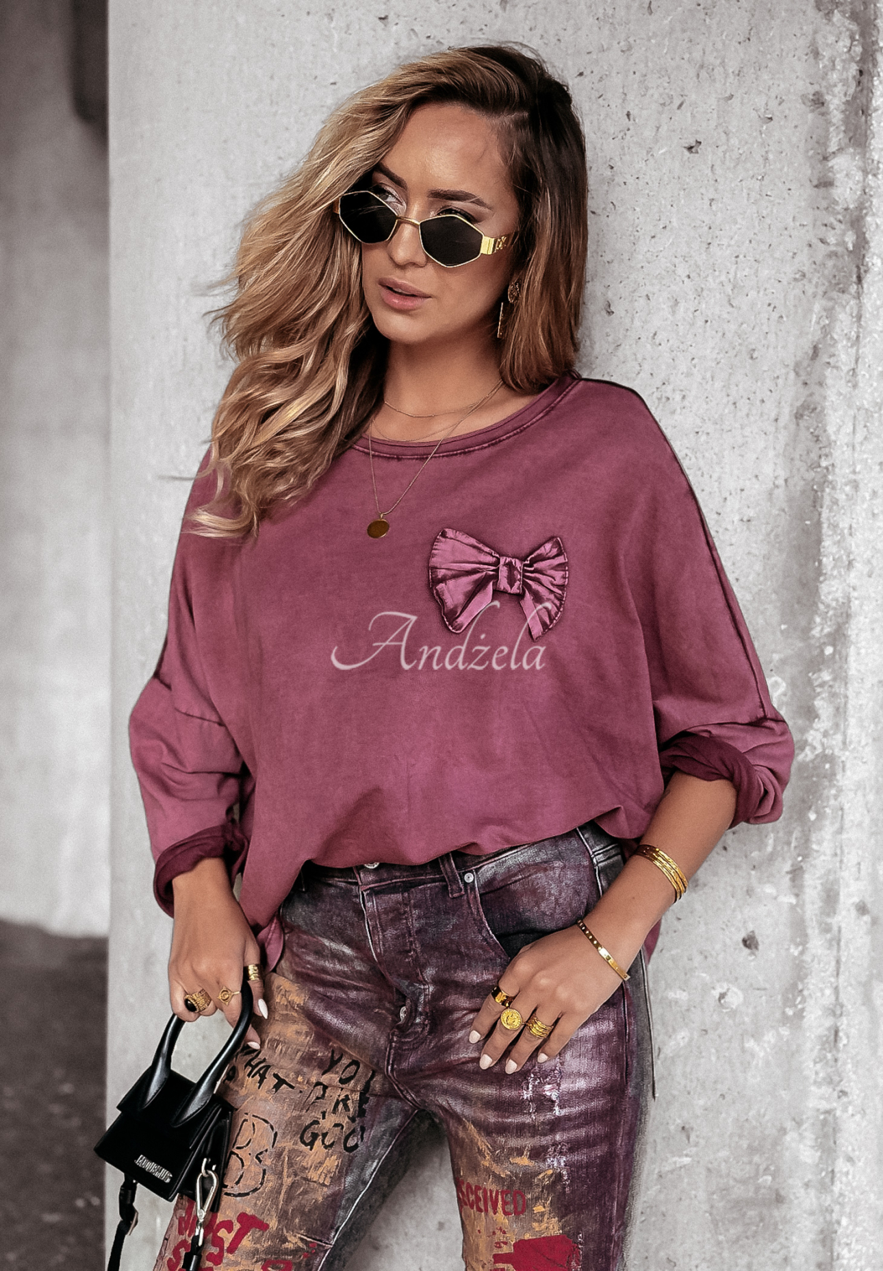 Bluse mit Schleifen Get This One Burgunderrot