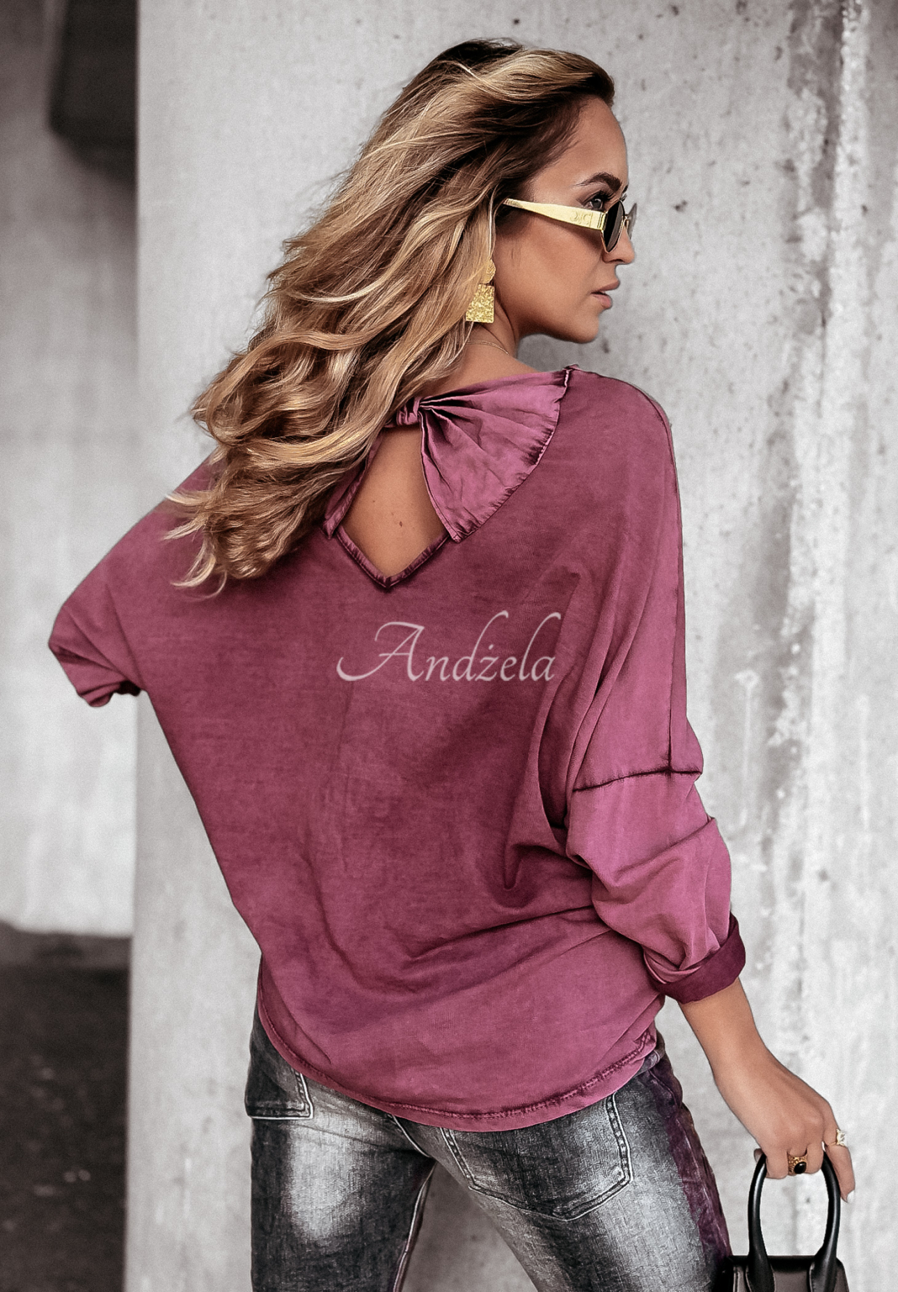 Bluse mit Schleifen Get This One Burgunderrot