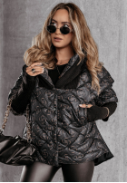 Pikowana Jacke Mit Muster Royal Emblem Schwarz