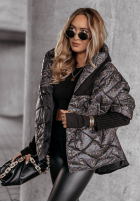 Pikowana Jacke Mit Muster Royal Emblem Schwarz