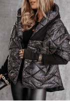 Pikowana Jacke Mit Muster Royal Emblem Schwarz