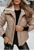 Pikowana Jacke z kożuszkiem Cold Evening Beige