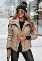 Pikowana Jacke z kożuszkiem Cold Evening Beige