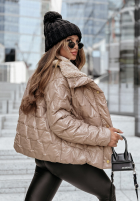 Pikowana Jacke z kożuszkiem Cold Evening Beige