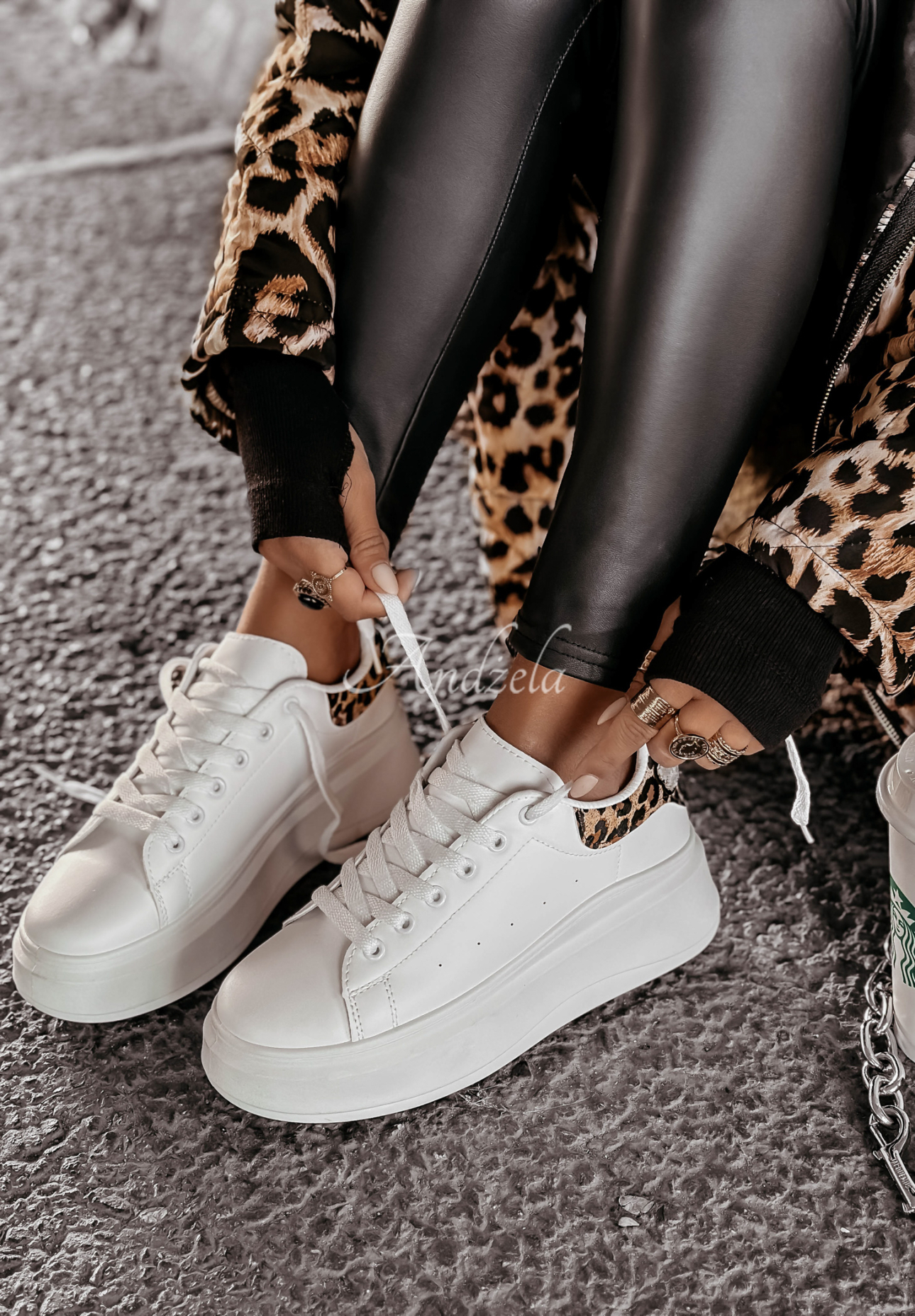 Sneakers mit Leopardenmuster All The Fun Weiß