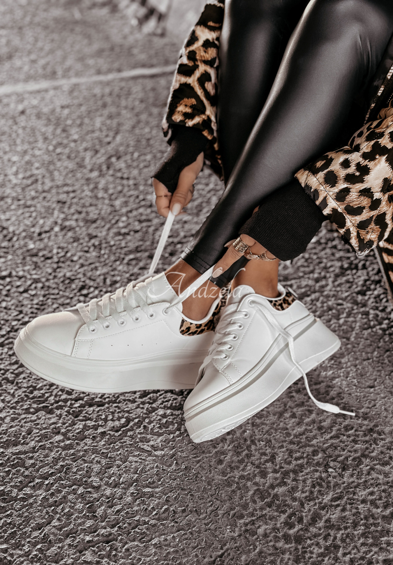 Sneakers mit Leopardenmuster All The Fun Weiß