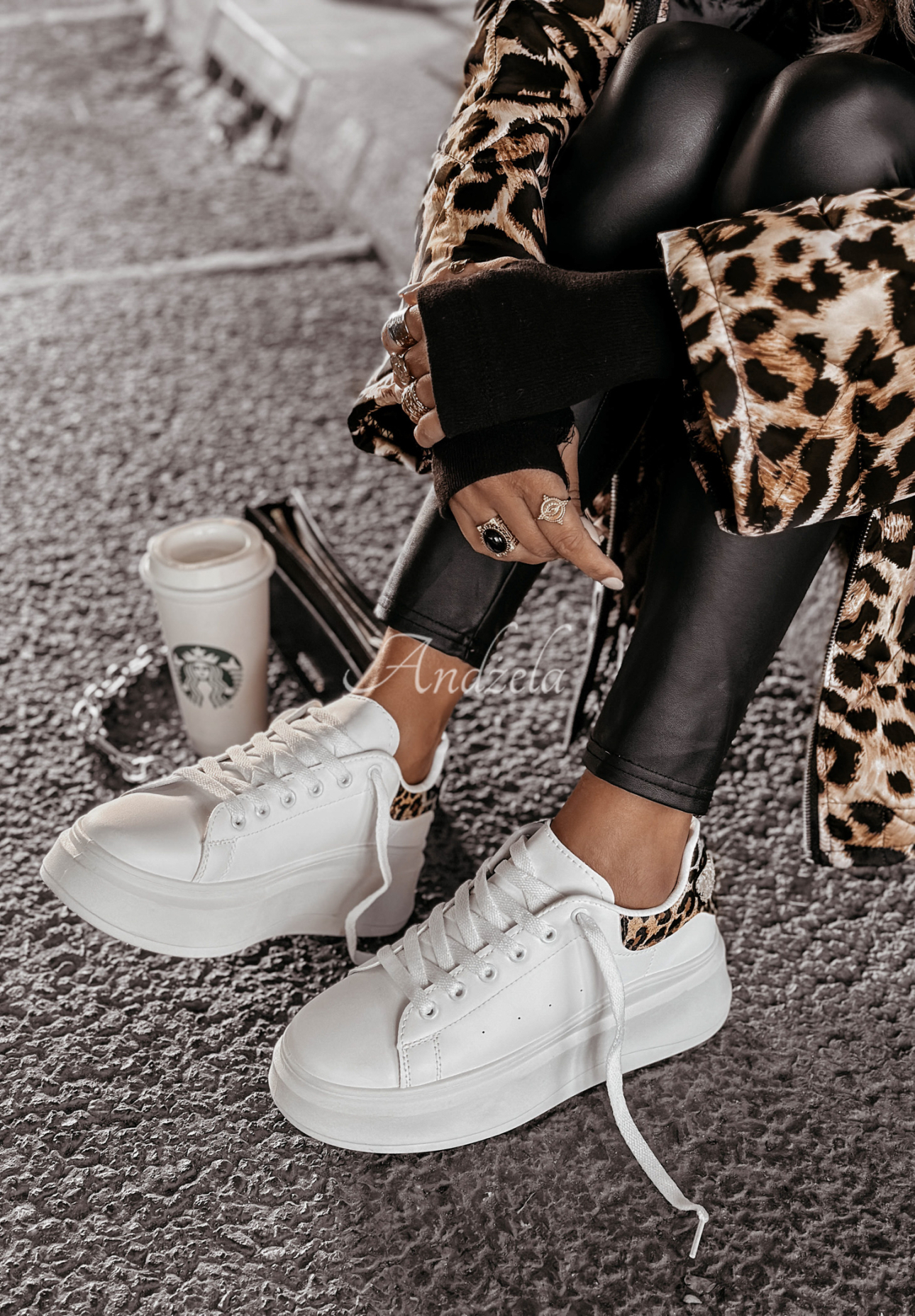 Sneakers mit Leopardenmuster All The Fun Weiß