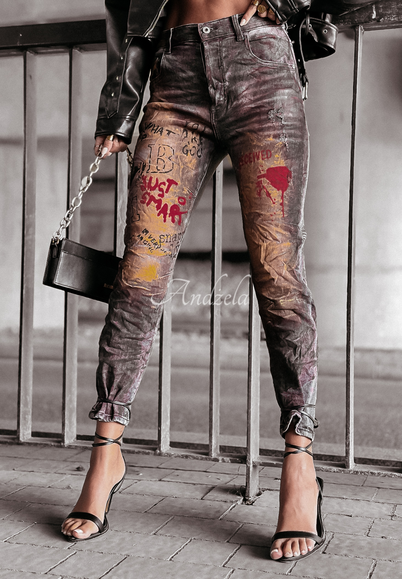 Jeans mit Prints Creevey Dunkelgrau