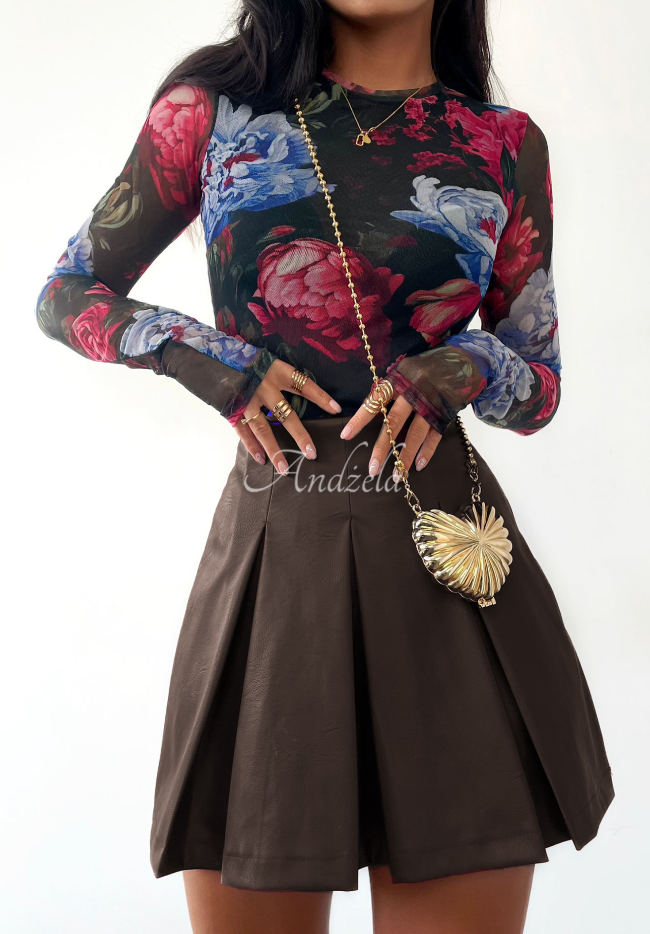 La Milla Cloud Nine chocolate leather skirt-shorts