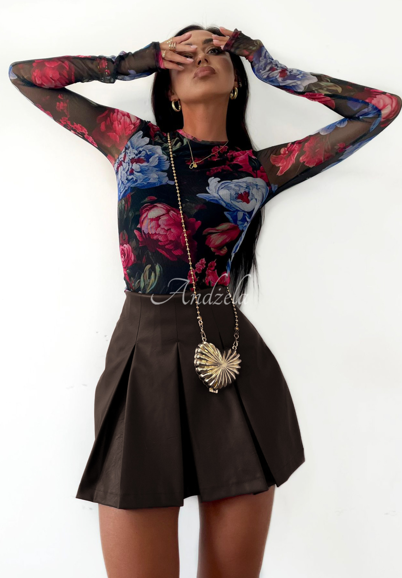 La Milla Cloud Nine chocolate leather skirt-shorts