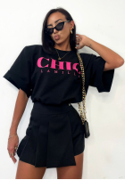 T-Shirt z nadrukiem La Milla Chic Schwarz-Rosa