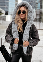 Jeans Jacke z futerkiem Wind Is Cold Grau