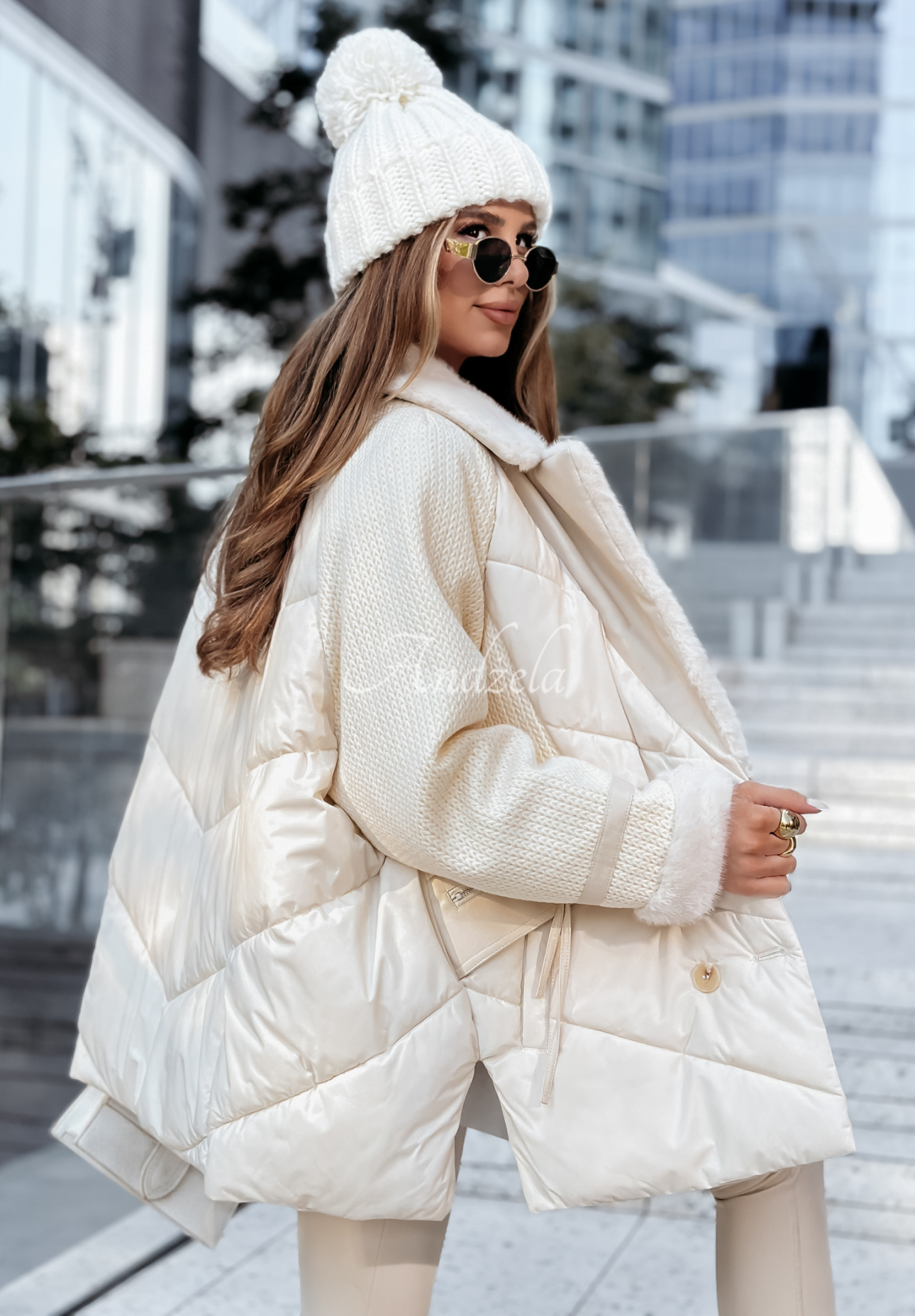 Jacke mit Pelz Ice To Meet You Hell Beige