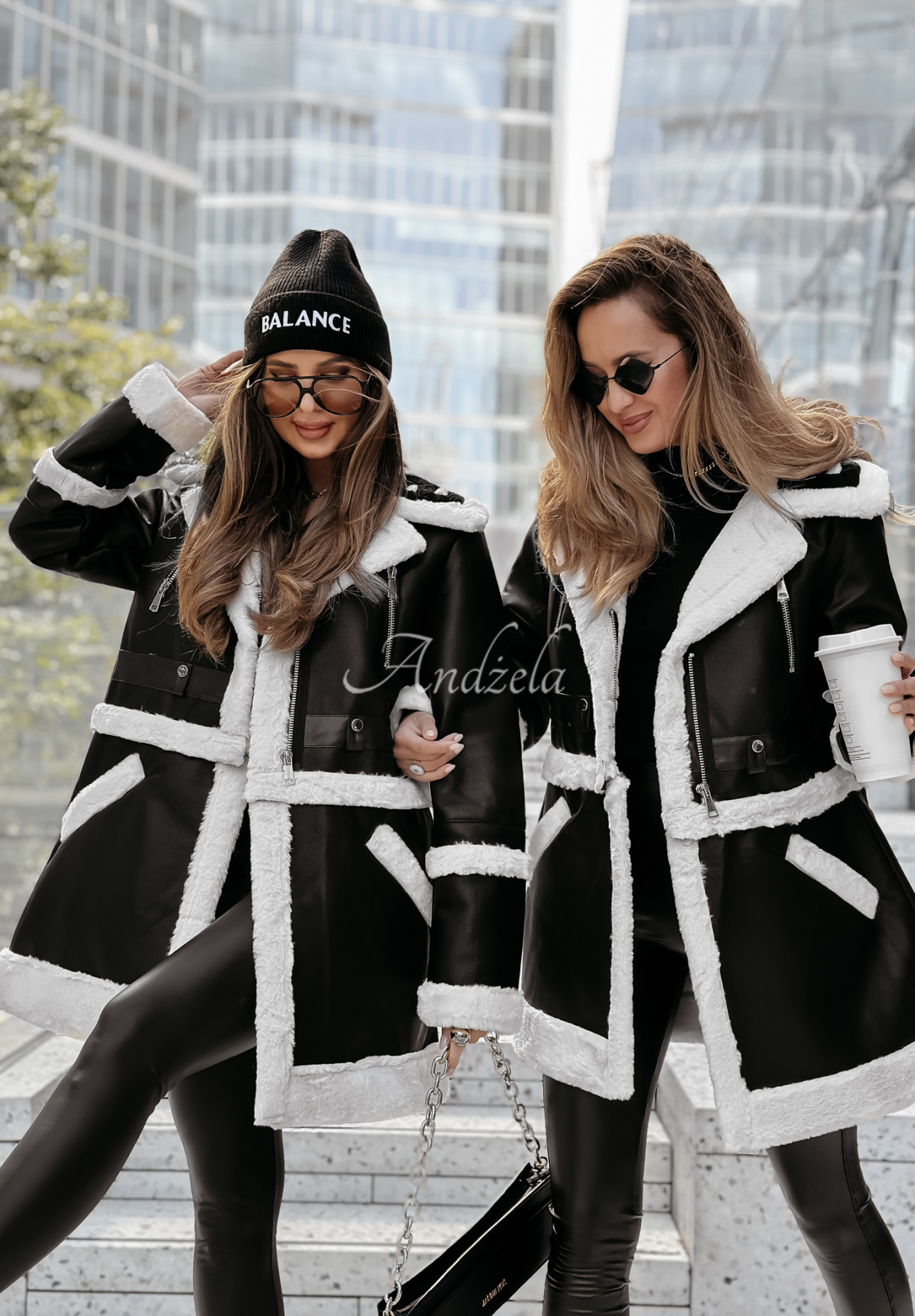 2in1 Manteljacke mit Schaffellmantel Avalanche Schwarz