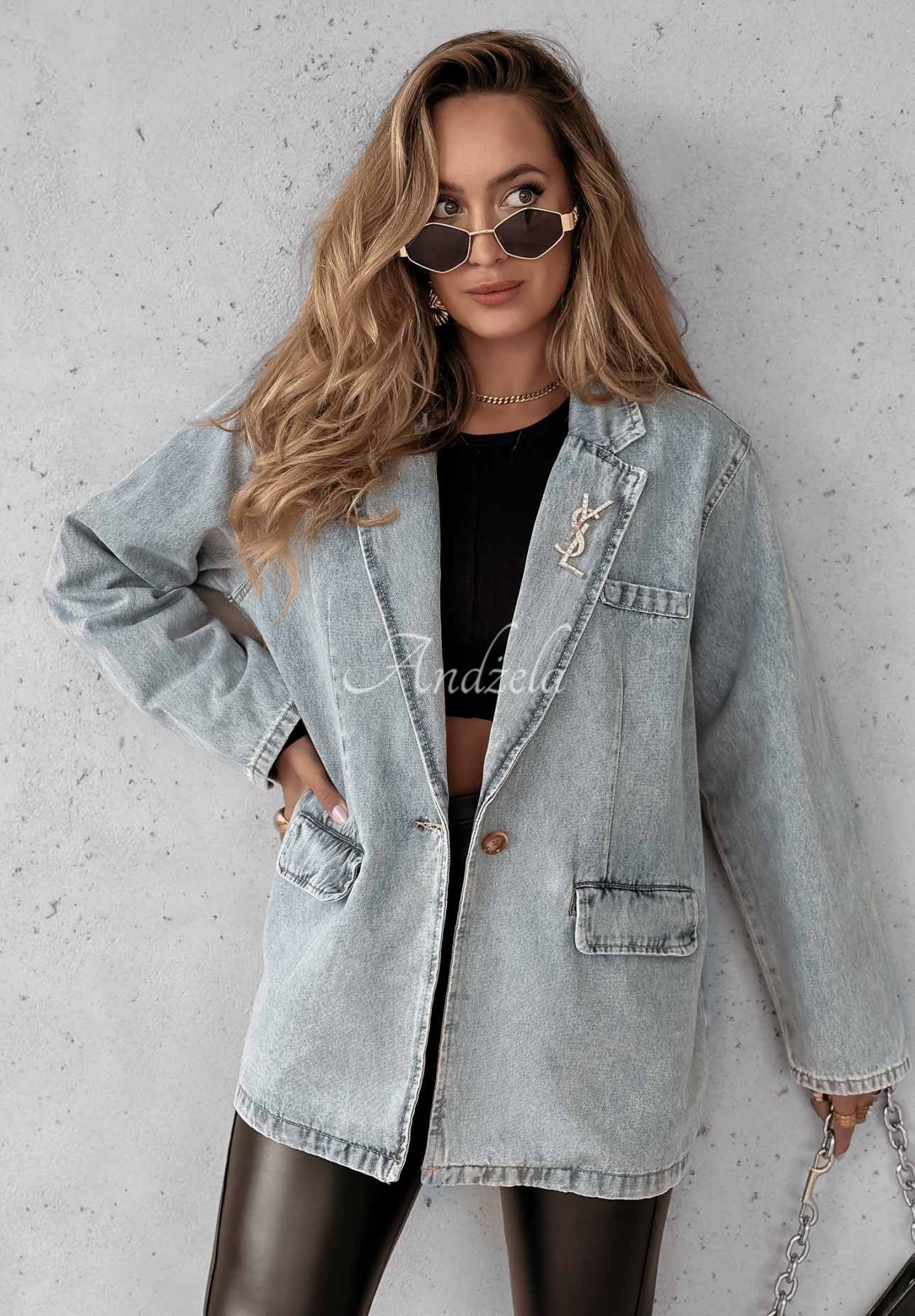 Denim-Blazer Marianne Hellblau