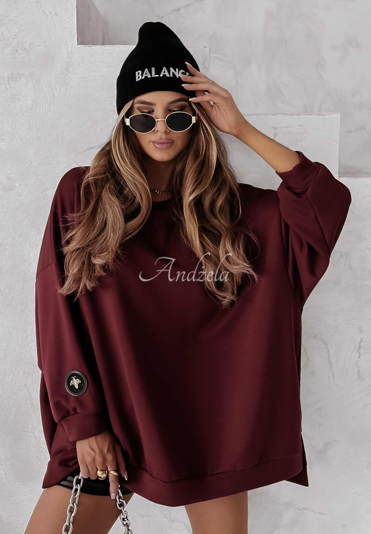 Oversize Sweatshirt Active Queens Burgunderrot