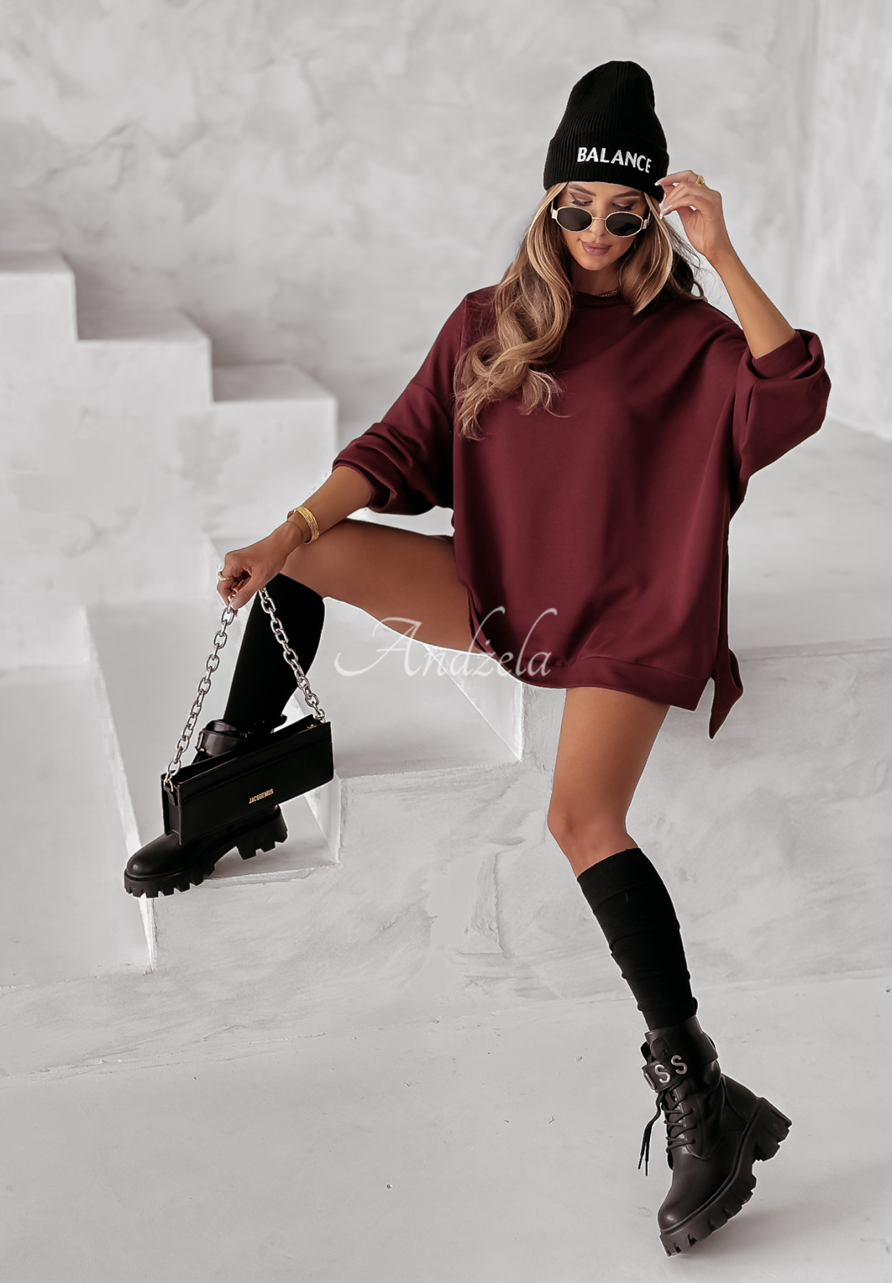 Oversize Sweatshirt Active Queens Burgunderrot