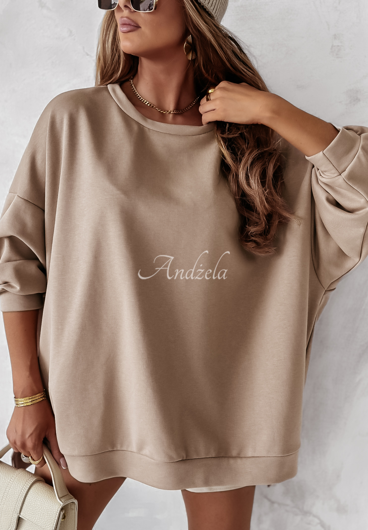 Oversize Sweatshirt Active Queens Beige