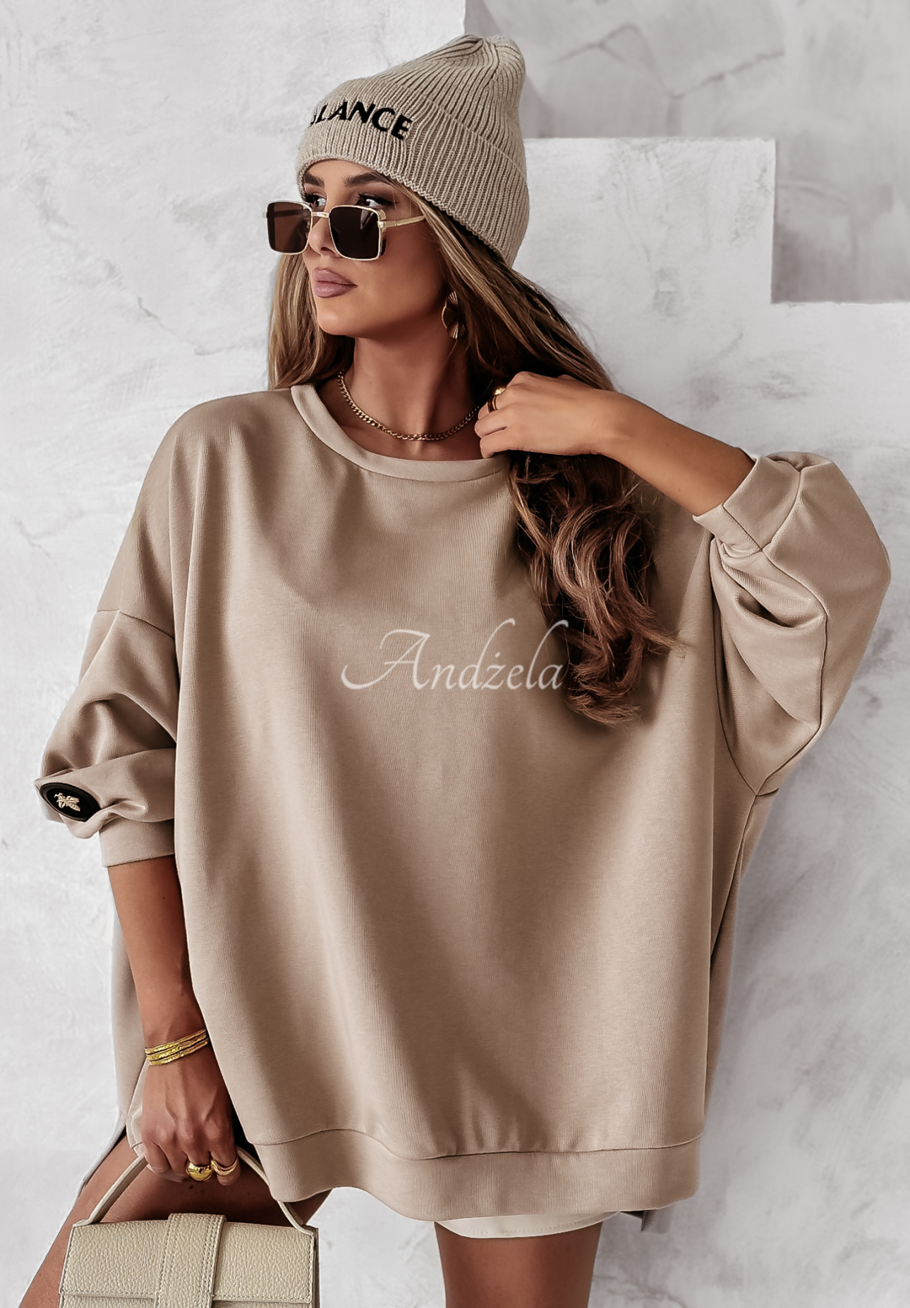 Oversize Sweatshirt Active Queens Beige