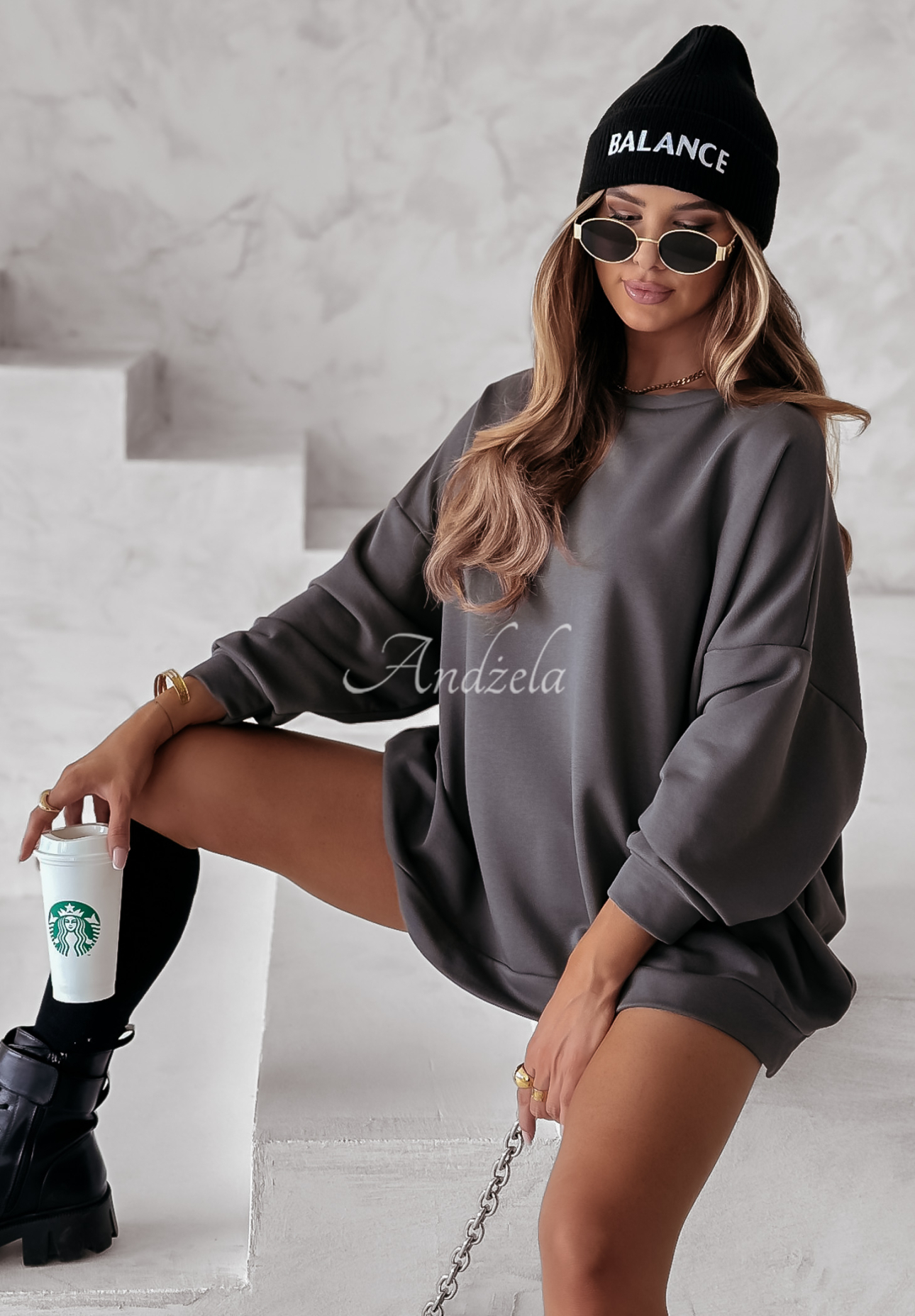 Oversize Sweatshirt Active Queens Graphite