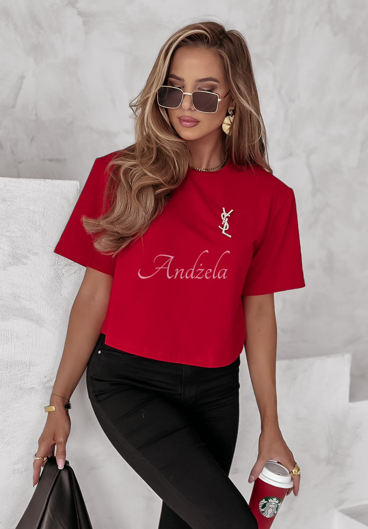 Kurzes T-Shirt Chicky-Chick Rot